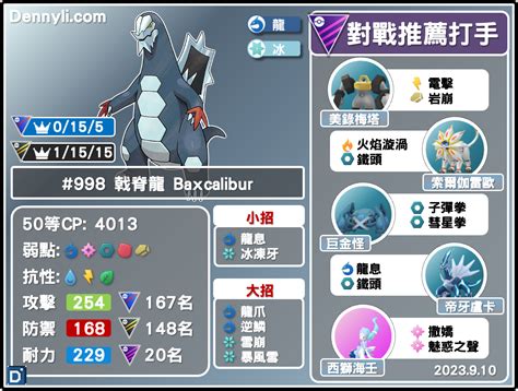 準神|【Pokemon GO】戟脊龍 Baxcalibur｜第九代龍與冰系 